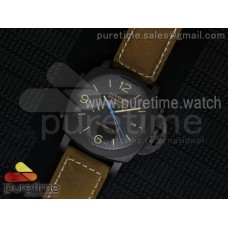 PAM580 Q Real Ceramic V6F Black Dial on Brown Asso Strap P.9100