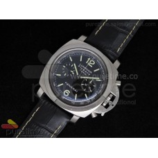 PAM212 Luminer Flyback Chrono 1950 on Black Leather Strap ST19