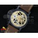 Luminer 47mm PVD Skeleton Gold Skull Dial on Deep Brown ASSO Strap A6497