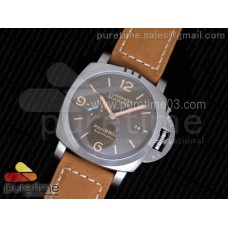 PAM1351 T Titanium ZF 1:1 Best Edition Brown Dial on Brown Asso Strap P9010