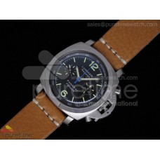 PAM253I Luminer Regatta Flyback Chrono 1950 Ultimate Edition on Custom Light Brown Leathe Strap