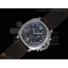 PAM253I Luminer Regatta Flyback Chrono 1950 Ultimate Edition on Custom Dark Brown Leathe Strap