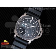 PAM1389 Titanium ZF Best Edition Black Ceramic Bezel Black Dial on Black Rubber Strap P.9010