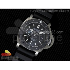 PAM1389 Titanium XF Best Edition Black Ceramic Bezel Black Dial on Black Rubber Strap P.9010