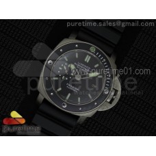 PAM389 P Titanium Lite Black Dial on Black Rubber Strap A23J