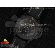 PAM508 P V6F 1:1 Best Edition Real Ceramic on Black Metal Nails Leather Strap P9000