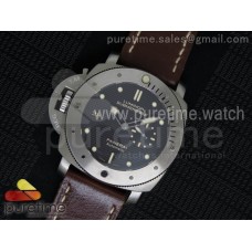 PAM569 Q Titanium JF 1:1 Best Edition on Brown Thick Leather Strap P9000 Clone V2