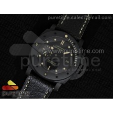 PAM508 P ZF 1:1 Best Edition Real Ceramic on Black Distressed Calfskin Strap P9000