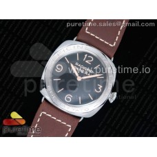 PAM685 Acciaio Brevettato ZF 1:1 Best Edition Black Dial on Brown Leather Strap P.3000 Super Clone