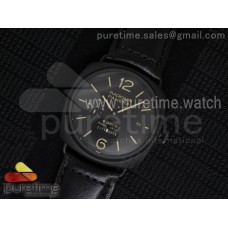 PAM384 N Real PR Real Ceramic V6F Best Edition on Black Leather Strap P2002