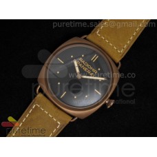 Radiomir 45mm Bronze Black Stick Dial on Brown Leather Strap A6497