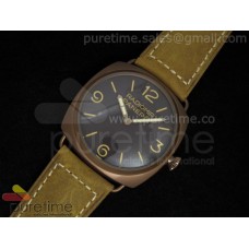 Radiomir 45mm Bronze Brown Numeral Dial on Brown Leather Strap A6497