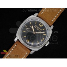 Radiomir SS Black Dial on Brown Leather Strap A6497