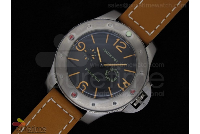 PAM341 Radiomir Egiziano 60mm Titanium Vintage Dial on Brown