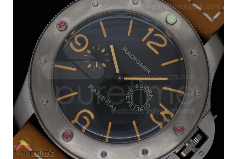 PAM341 Radiomir Egiziano 60mm Titanium Vintage Dial on Brown