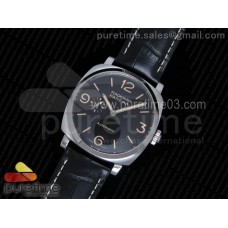 PAM572 Q Radiomir 1940 SF 1:1 Best Edition Black Dial on Black Leather Strap P.4000 Super Clone