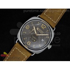 PAM497 Radiomir 10 days GMT SS Brown Dial on Hand-Stitched Brown Leather Strap A23J